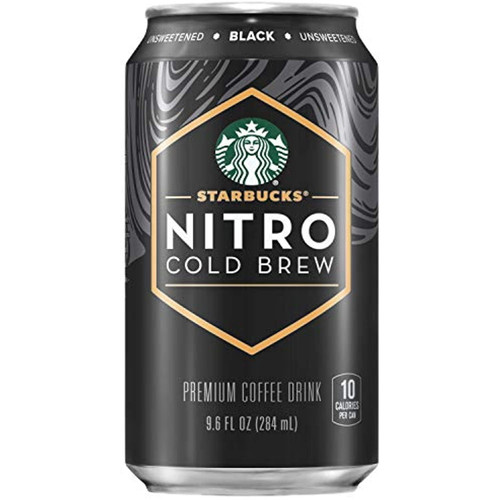 Starbucks Nitro Cold Brew, Black Unsweetened, 9.6 Fl Oz Can (8 Pack) (packaging May Vary)