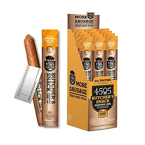4505 Butcher’s Snack Stick, Original Flavor, 12 King Size Sausage Link Meat Sticks, 2 Oz Each