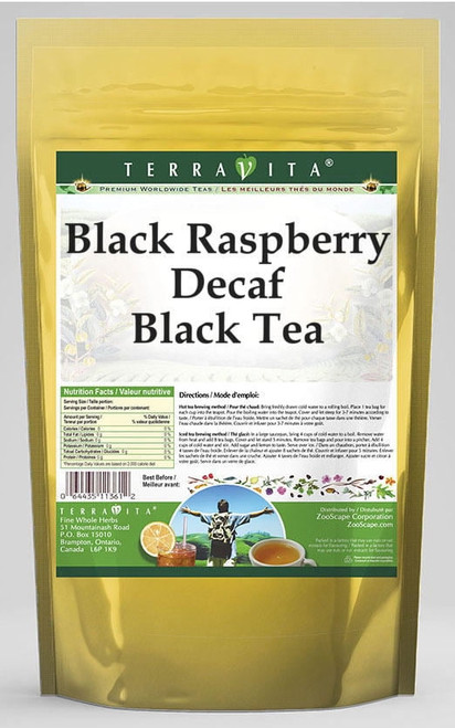 Terravita Black Raspberry Decaf Black Tea, (black Raspberry Decaf, Black Tea Bags, 25 Tea Bags, 1-pack, Zin: 538220)