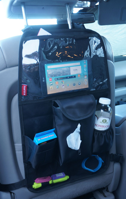 Car Seat Organizer With Kick Mat And Tablet Holder, Black