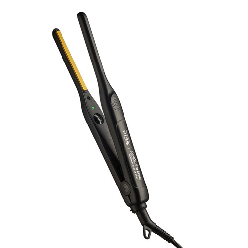 Kiss Usa Pencil Pro Styler 0.3" Ceramic & Tourmaline Ultra Slim Flat Iron Hair Straightener, Ionic, Black