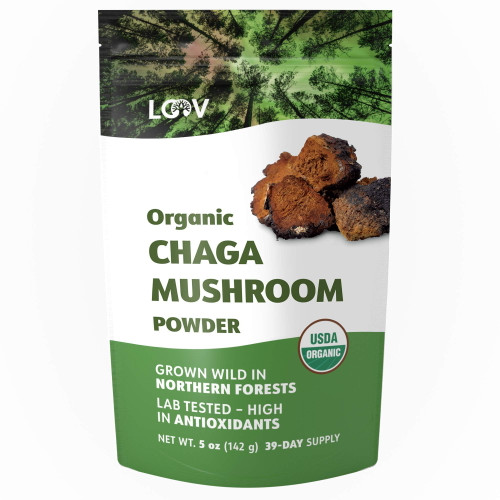 Organic Chaga Mushroom Powder - Wild-harvested, Not Cultured - 39-day Supply