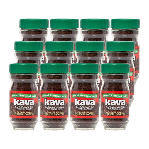 Kava Decaf Acid Reduced Instant Coffee In Glass Jar, Decaffeinated, 4 Ounce (pack Of 12)