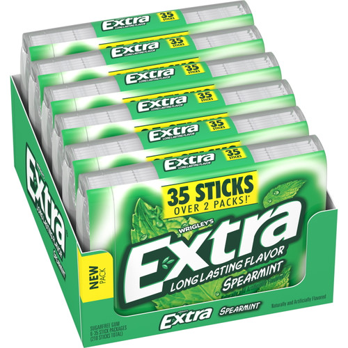 Extra Spearmint Sugarfree Gum, 35 Stick, Pack Of 6