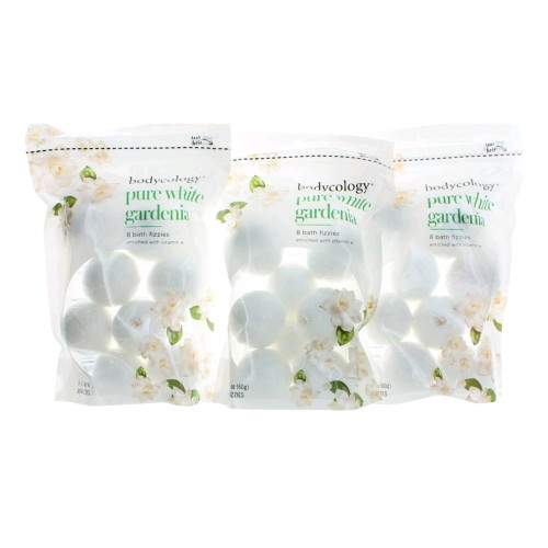 Pure White Gardenia By Bodycology 3 Pack Of 8 Bath Fizzies Total Of 24