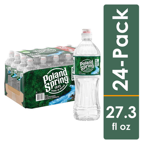 Poland Spring 100% Natural Spring Water 23.7oz - 24 Pack
