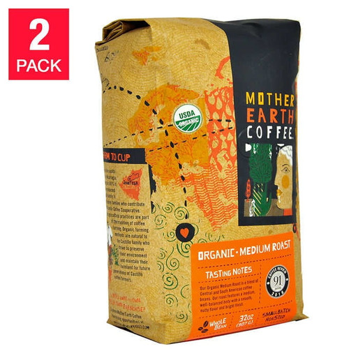Mother Earth Organic Medium Roast Coffee 2 Lb, 2-pack Item