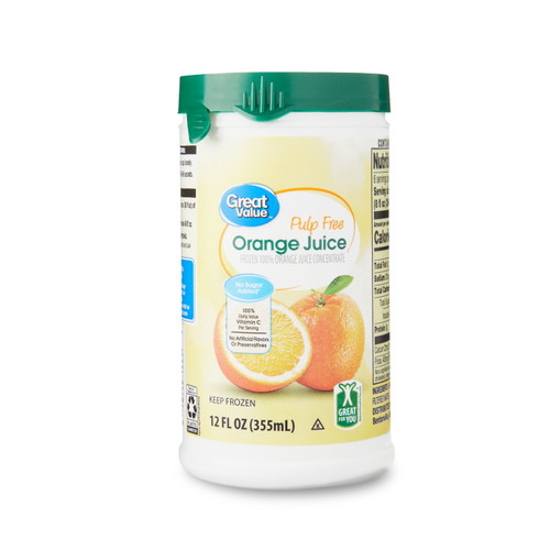Great Value Pulp Free Orange Juice, 12 Fl Oz (frozen)