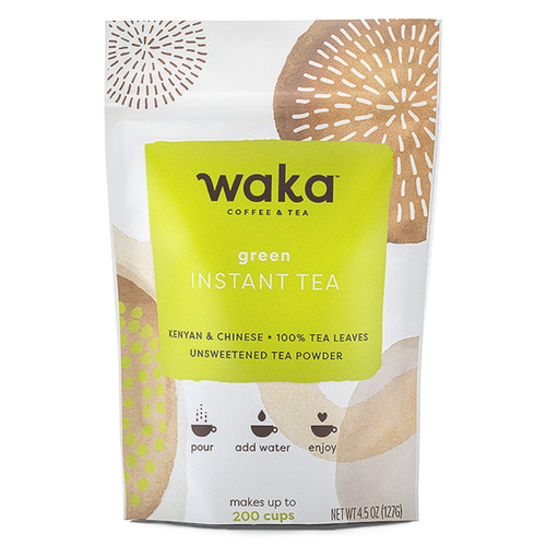 Waka Quality Instant Tea — Unsweetened Green Tea — Tea Leaves Powder — 135 Servings In A 4.5 Oz Bag For Hot Or Iced Tea