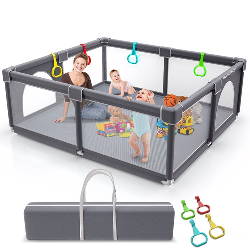 Baby Playpen, Bubblbay 79x71" Extra Large Playpen For Toddlers, Portable Playpen For Babies, Indoor & Outdoor Kids Activity Play Yard With Gate