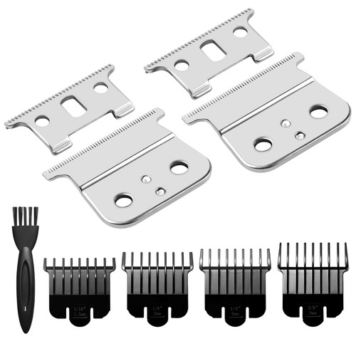 Replacement Blade For Andis T-outliner, Gtx，t Outliner Blade Replacement For Andis Gtx, T-outliner Trimmer 2 Sets (sliver Steel T Blade + Sliver Steel Blade)