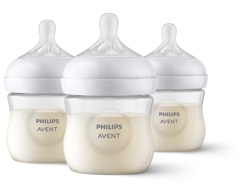 Philips Avent Natural Baby Bottle With Natural Response Nipple, Clear, 4oz, 3pk, Scy900/93