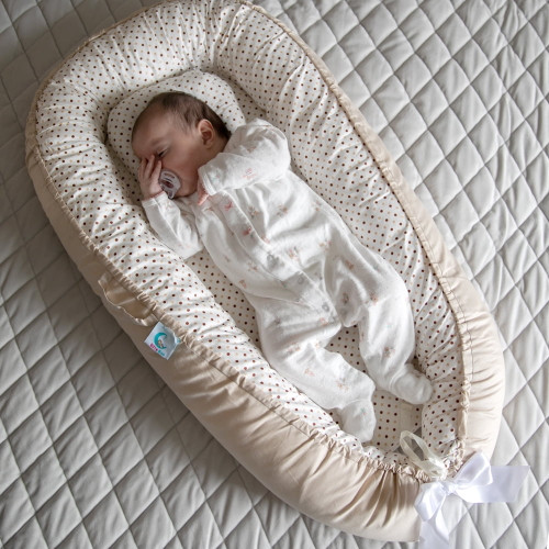Bitsy Boo Baby Nest Co-sleeping Lounger Cotton Newborn Mattresses For Crib & Bassinets Portable Adjustable Newborn Crib Bassinet Beige