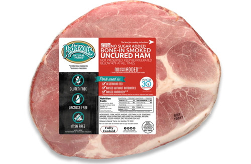 Pederson's Farms Spiral Sliced Bone In Uncured Half Ham, Whole30 (7 Lb. Avg) Easter Ham