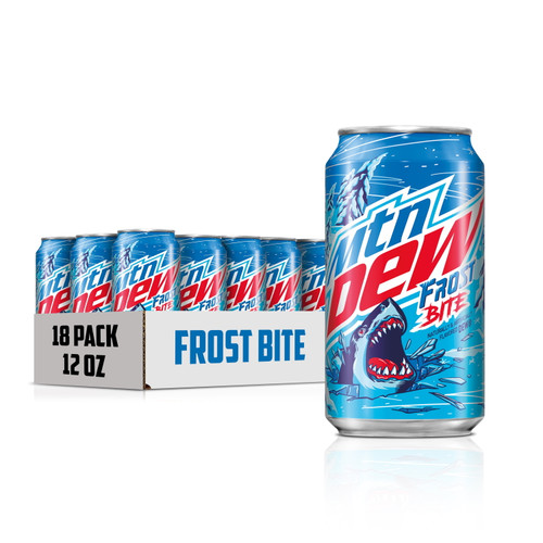 Mountain Dew Frost Bite Citrus Melon Soda Pop, 12 Fl Oz, 18 Pack Cans
