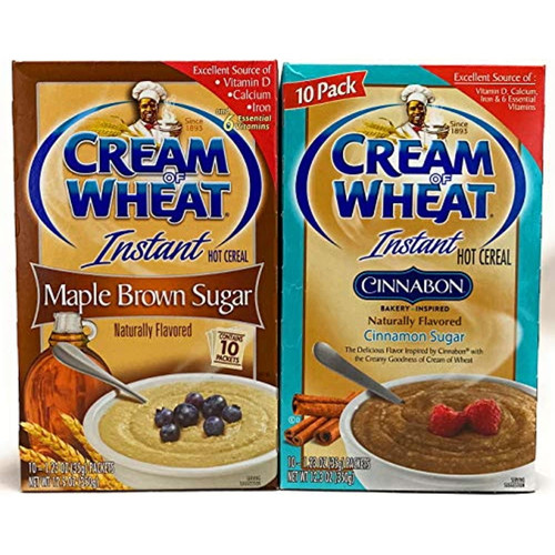 Cream Of Wheat Instant Cinnabon And Maple Brown Sugar Hot Cereal Bundle - 1 Box Of Each (total Of 2 Boxes)