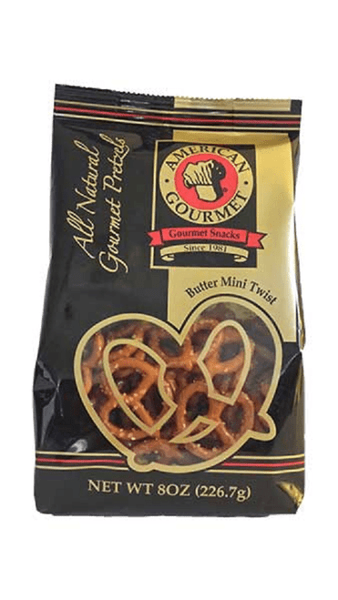 American Gourmet Mini Butter Flavored Pretzels, 3-pack 8 Oz Bags