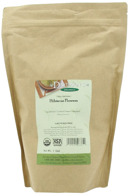 Davidsons Tea Bulk, Herb Pure Org Hibiscus Flowers, 16-ounce Bag