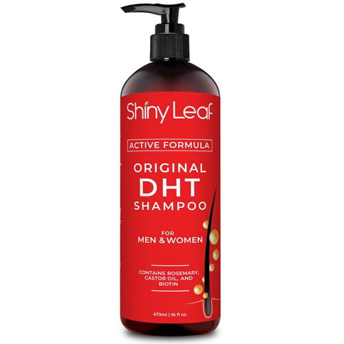 Shiny Leaf Dht Blocker Hair Loss Prevention & Care Daily Shampoo With Biotin, Castor Oil & Rosemary, 16 Fl Oz