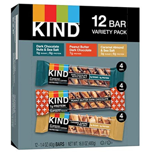 Kind Healthy Snack Bars, Customer Favorites Variety Pack, Gluten Free Bars, 1.4 Oz, 12 Count