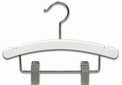 International Hanger White Wood Kids Combo Hanger For Tops Or Bottoms, 100 Pack