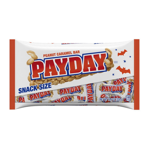 Payday, Halloween Candy, Snack Size Peanut Caramel Bars, 11.6 Oz, Bag