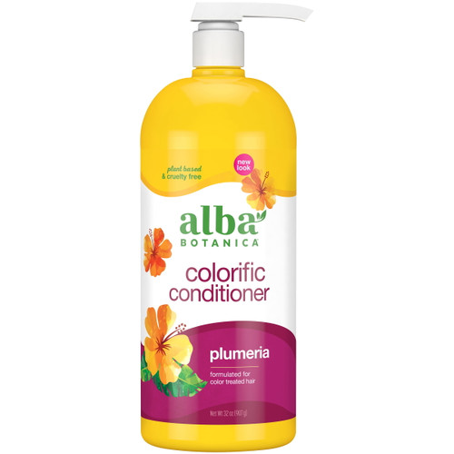 Alba Botanica Colorific Plumeria Hawaiian Conditioner, Color Protecting, 32 Oz