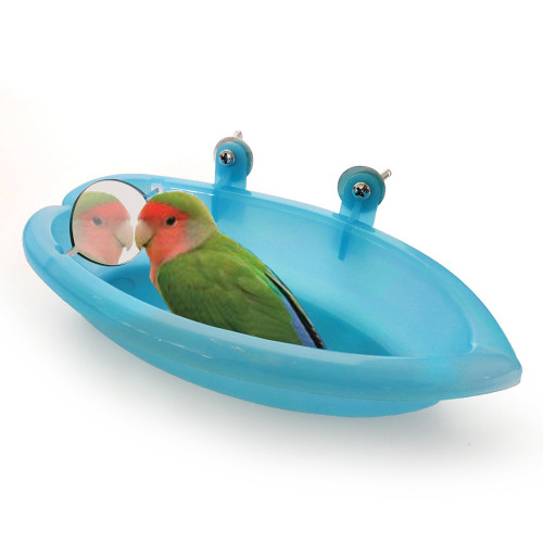Tsondianz Bird Cage Parrot Bathing Tub Bath Box For Birds Parrot Bathtub Bath Basin With Mirror