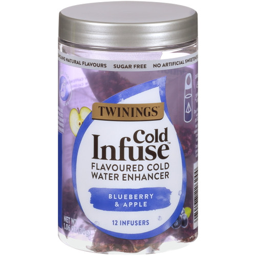 Twinings Cold Infuse Blueberry & Apple Flavoured Cold Water Enhancer, 12 Count Pack Of 6