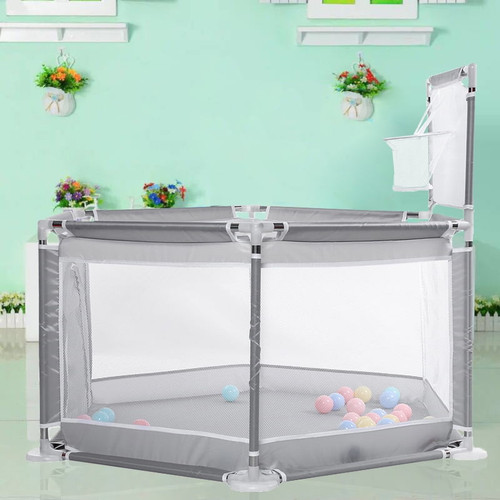 Baby Playpen,49 * 43 * 25.6 Inch Indoor & Outdoor Kids Activity Center With Anti-slip Base, Sturdy Safety Play Yard With Breathable Mesh,kid's Fence For Infants Toddlers