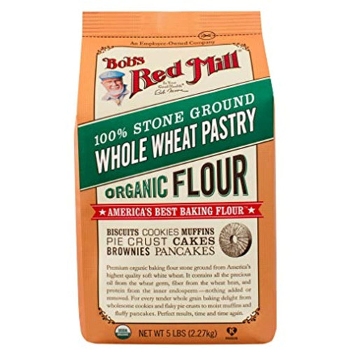 Bobs Red Mill, Organic Pastry Flour, Whole Wheat, 5 Lb