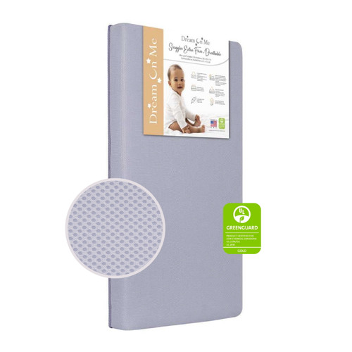 Dream On Me Snuggles Breathable Extra Firm Fiber Portable/mini Crib Mattress In Periwinkle