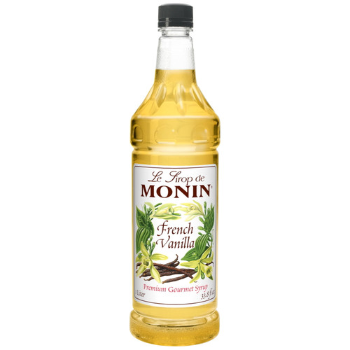 Monin Flavored Syrup, French Vanilla, 33.8-ounce Plastic Bottles (pack Of 4)