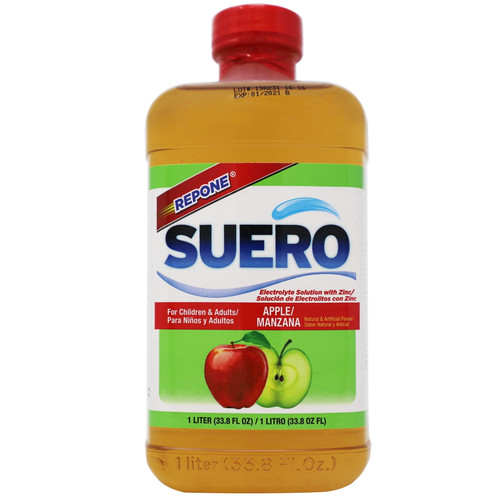 Suero Repone Electrolyte Solution, Apple, 33.8 Oz Bottle