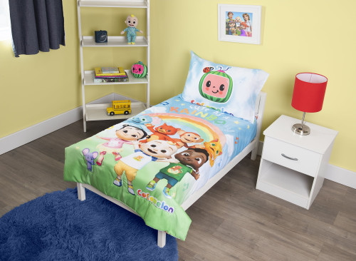 Cocomelon 4-piece Toddler Bedding Set  Cute As A Rainbow