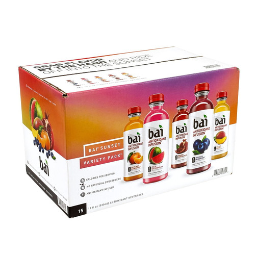 Bai Antioxidant Infusion Variety Pack, 18 Fl Oz, 15 Count