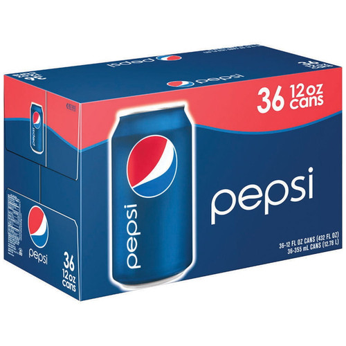 Pepsi Cola Soda Pop, 12 Fl Oz, 36 Pack Cans