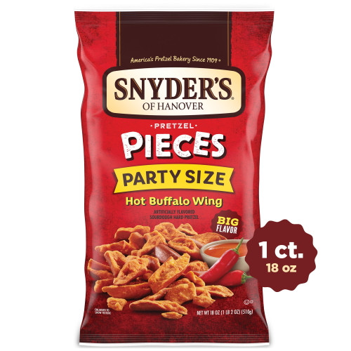 Snyder's Of Hanover Pretzel Pieces, Hot Buffalo Wing, Party Size, 18 Oz