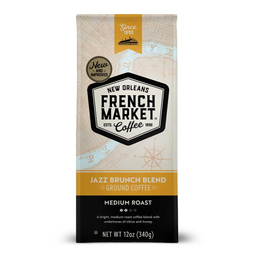 French Market Jazz Brunch Blend Medium Roast Ground Coffee, 12 Oz