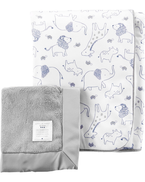 Carter's Child Of Mine 2-piece Baby Blanket And Lovie Blanket, Neutral, Gray Safari