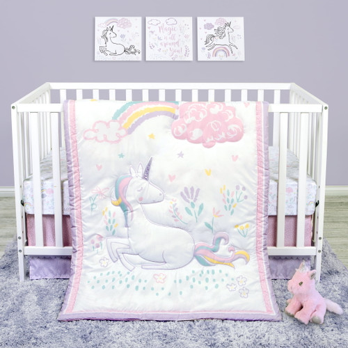 Sammy And Lou Sweet Unicorn 4 Piece Crib Bedding Set