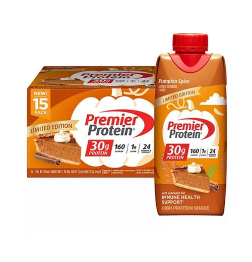 Premier Protein 30g High Protein Shake, Pumpkin Spice (11 Fl. Oz., 15 Pk.)