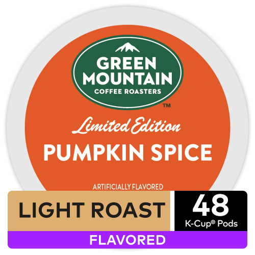 Green Mountain Coffee Pumpkin Spice, Flavored Keurig K-cup Pods, Light Roast, 48 Count