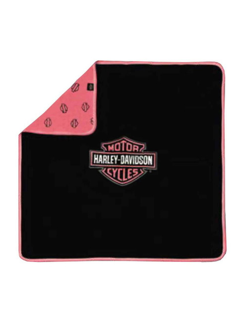 Harley-davidson Baby Girls' Bar & Shield Receiving Blanket, Black/pink 0100094, Harley Davidson