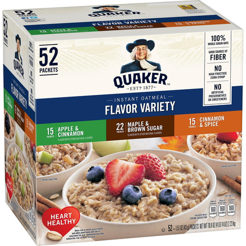 Product Of Quaker Instant Oatmeal Variety Pack 52 Ct.
