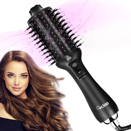 Vcloo Hair Dryer Brush Hot Air Brush 4 In 1 Negative Ion Blow Dryer Women One Step Brush Styler Set For Straightener, Volumizer, Curling, Salon
