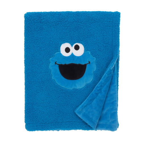 Sesame Street Cookie Monster Plush Sherpa Toddler Blanket
