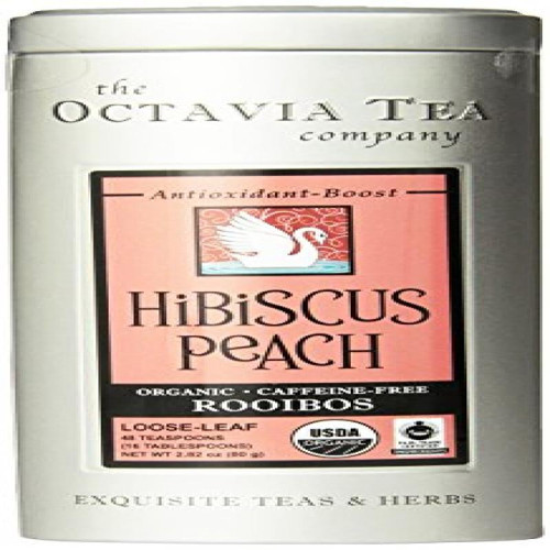 Octavia Tea Hibiscus Peach (organic, Caffeine-free Red Tea/rooibos) Loose Tea, 2.82-ounce Tin