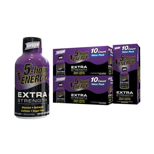 5-hour Energy Shots Extra Strength, Grape Flavor - 30 Count
