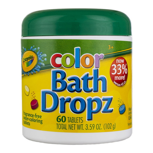 Crayola Color Bath Dropz Water-coloring Tablets, 3.59 Oz, 60 Ct